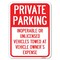 Signmission Private Parking Inoperable or Unlicensed Vehicles Towed at Vehicle Owners Expense, A-1824-23256 A-1824-23256 - alternate 1